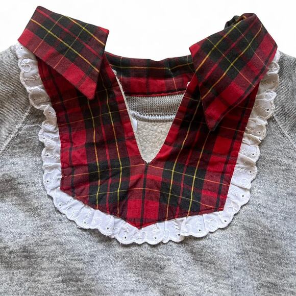 Vintage Pannill USA Scottie Dog Christmas Sweatshirt  L Plaid Holiday Pullover - Picture 4 of 6